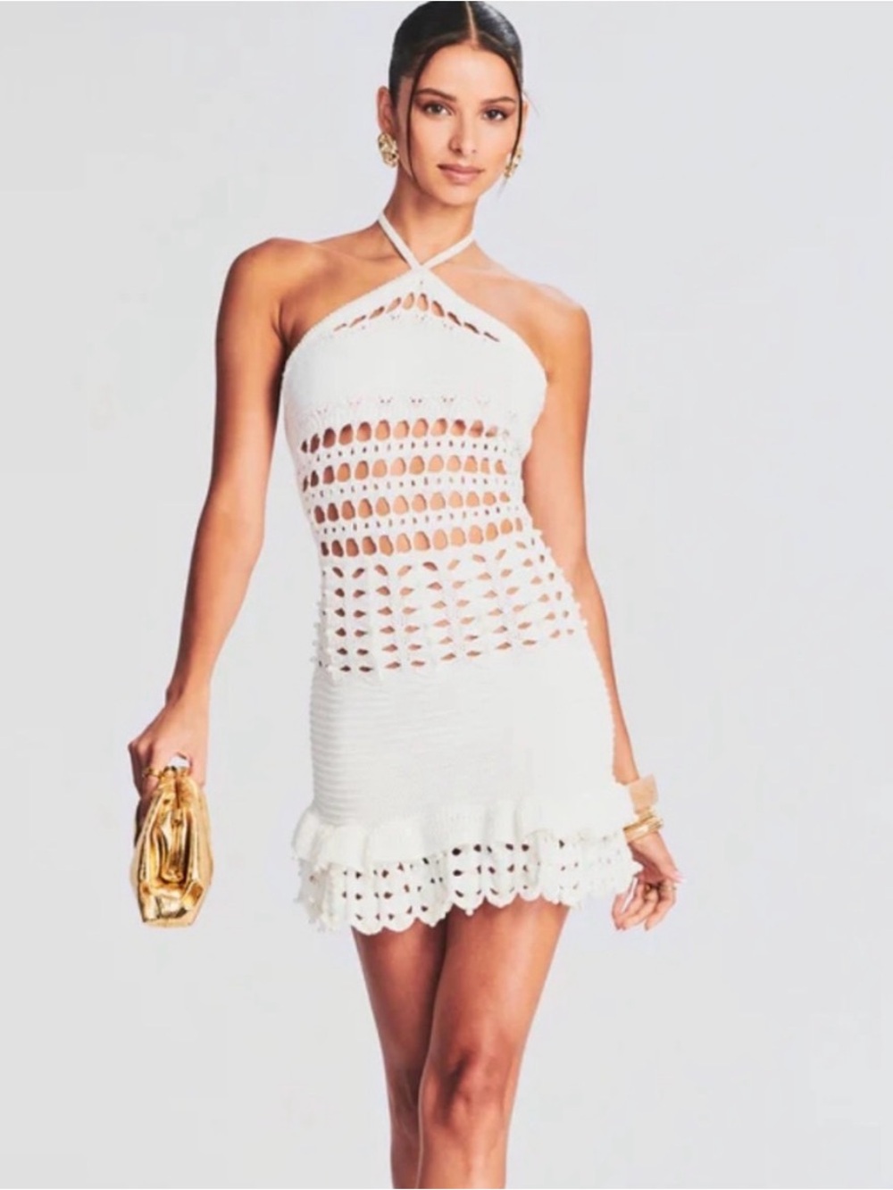 Retrofete Eze - White Crochet Mini Dress - NWT